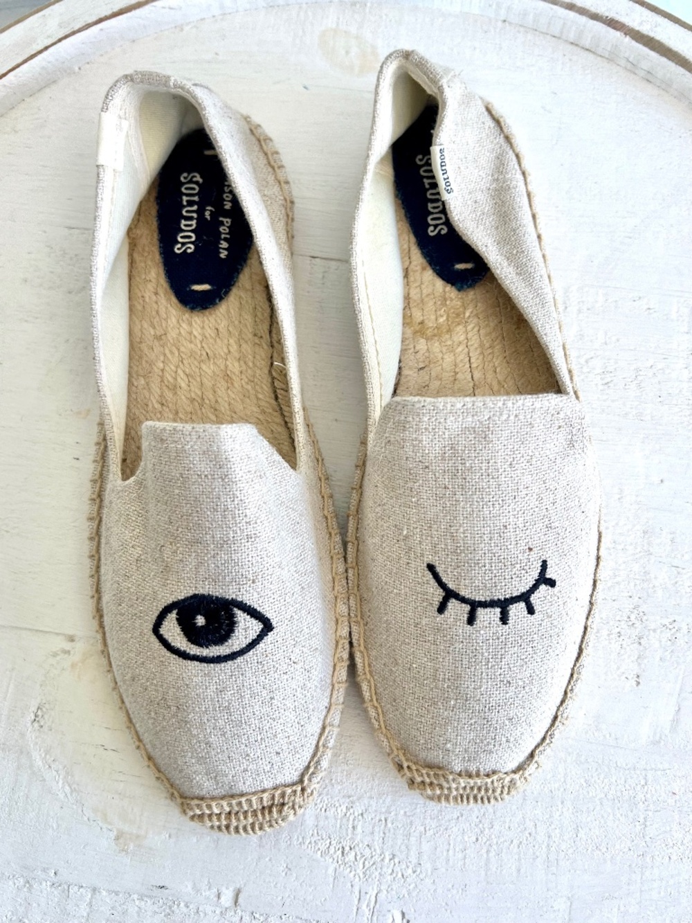 JASON POLAN for SOLUDOS Wink Espadrilles Natural and Black - NWOB! - 10